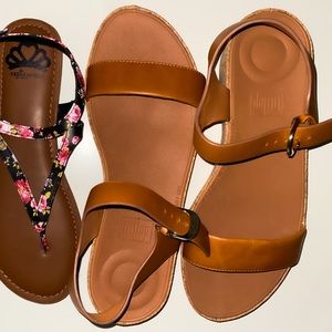 Brown strappy sandals (right pair only)